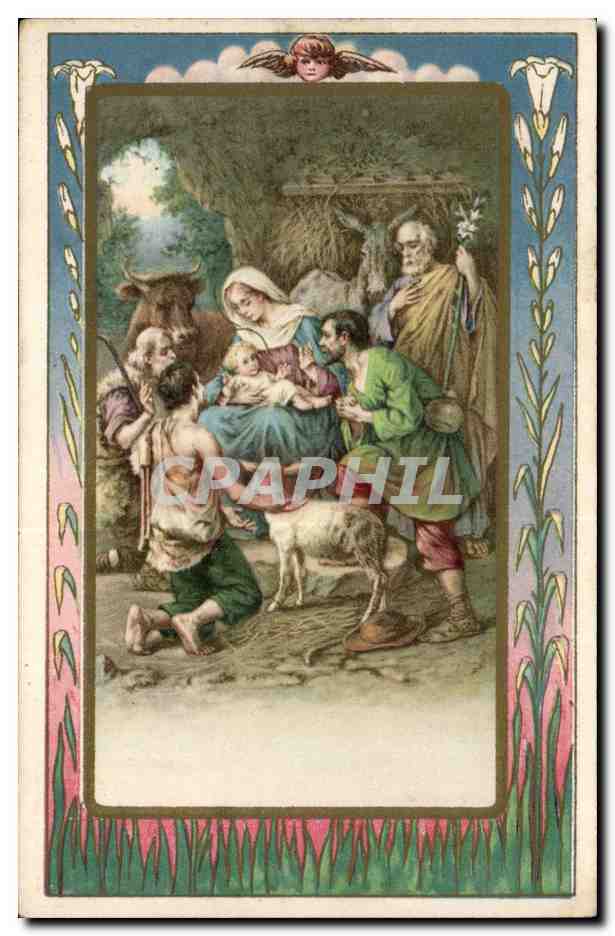 CPA Fantaisie Scene religieuse Berger Christ Jesus Mouton