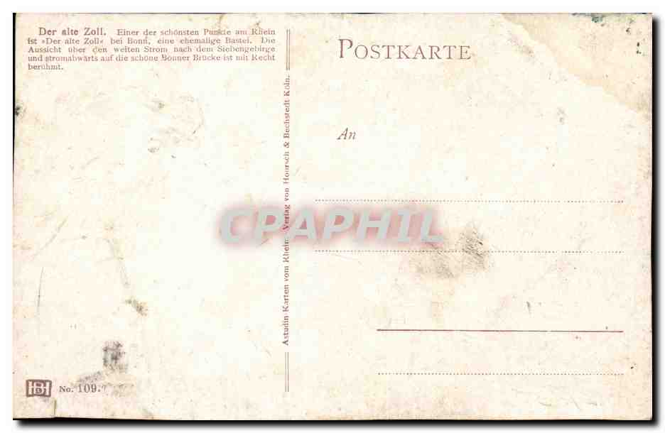 CPA Fantaisie Der Alte Zoll — Rückseite