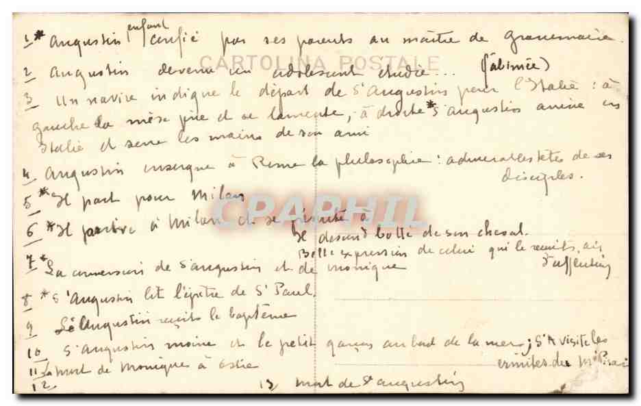 CPA Gimignano Agostino consegnato al maestro di grammatica  — Verso