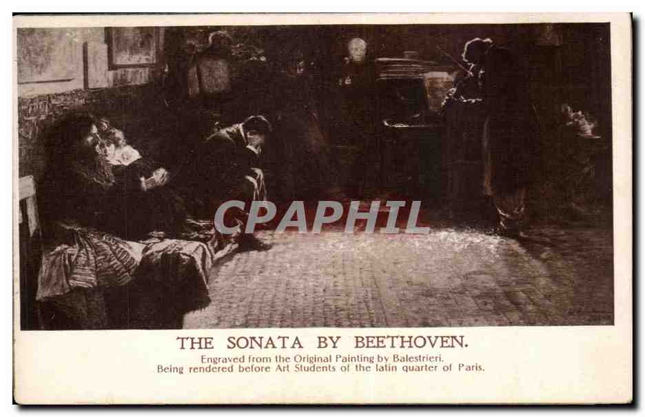 CPA The sonata by Beethoven (violon violin)