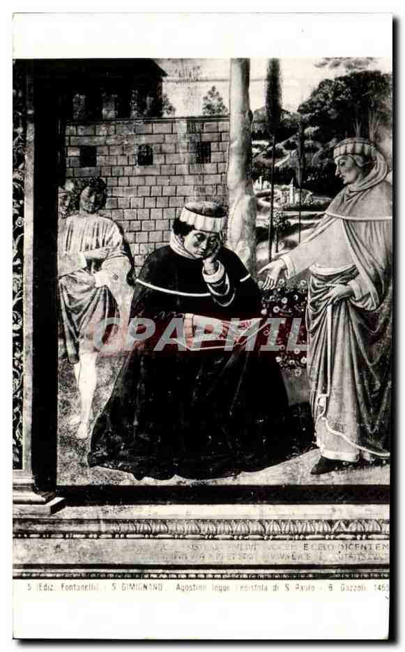 CPA Italie Italia Gimignano Agostino legge l'epistola di S Paolo