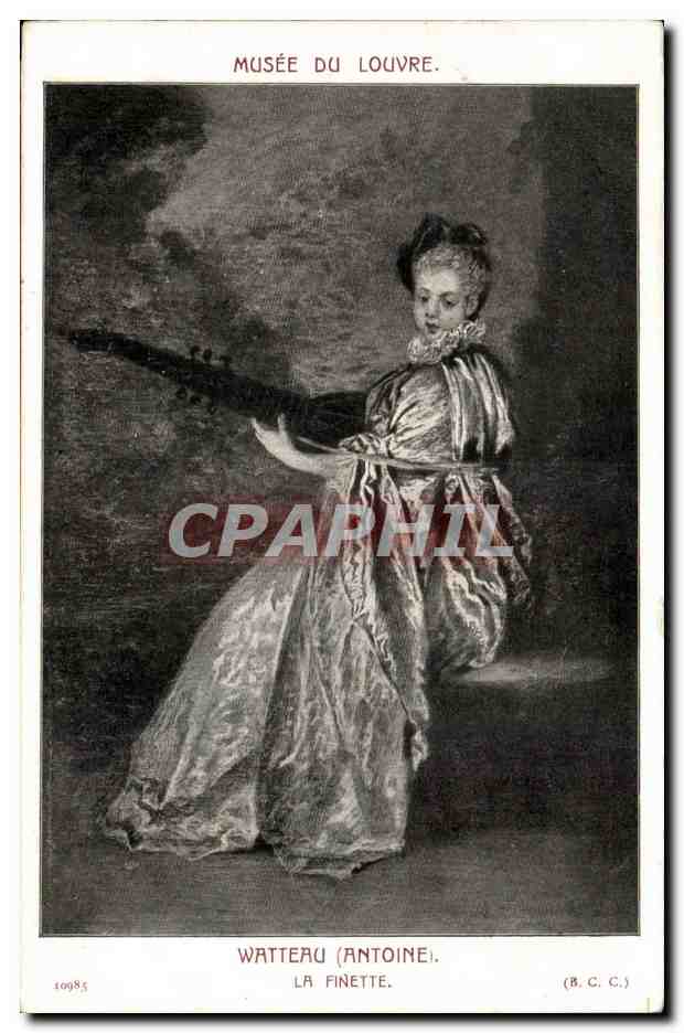 CPA Peinture Watteau La Finette Louvre
