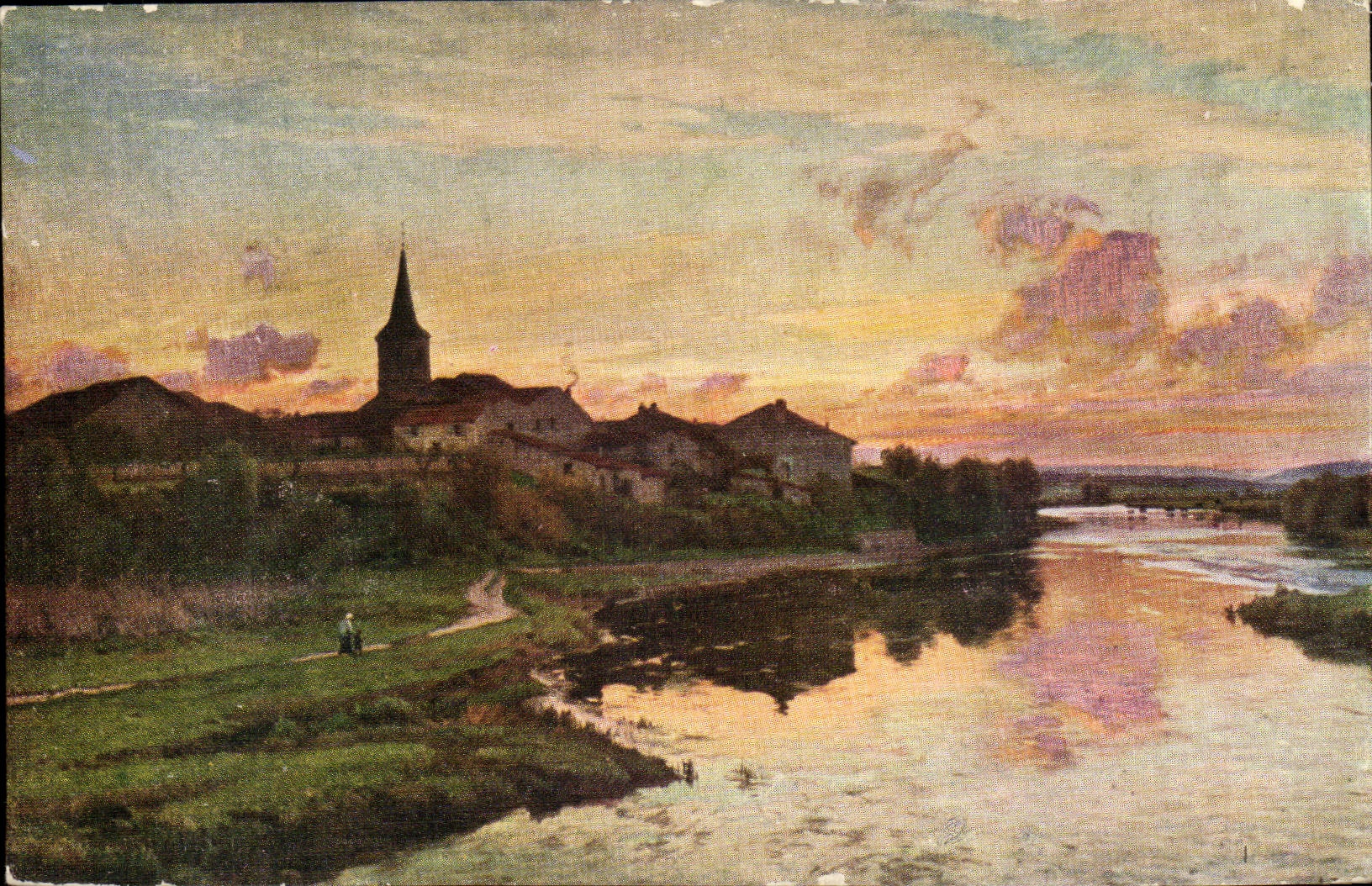 CPA Peinture Renaudin Paysage