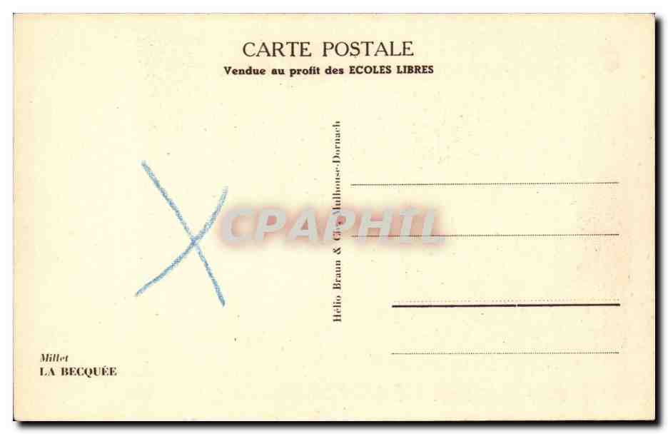 CPA Peinture Millet La Becquee — Verso