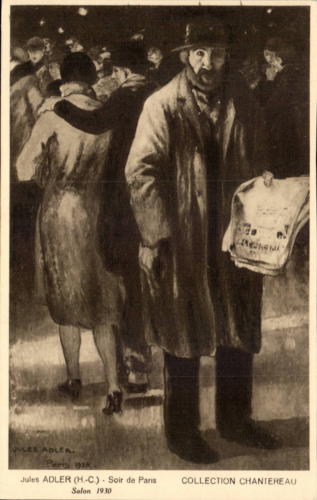 CPA Peinture Jules Adler Soir de paris SAlon 1930 (chantereau)