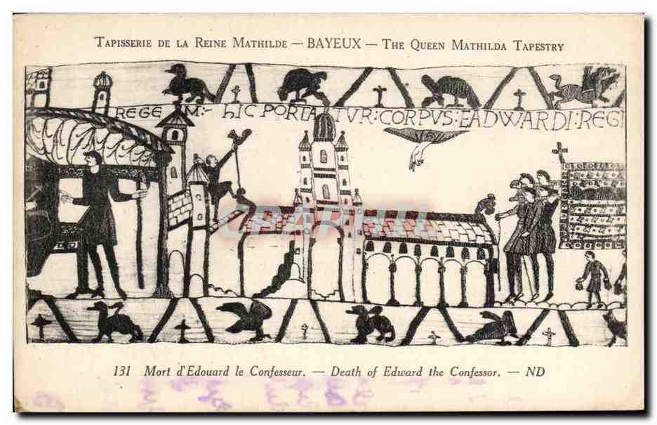 Bayeux - Tapisserie de la Reine Mathilde - Mort d'Eduoard le Confesseur - CPA 