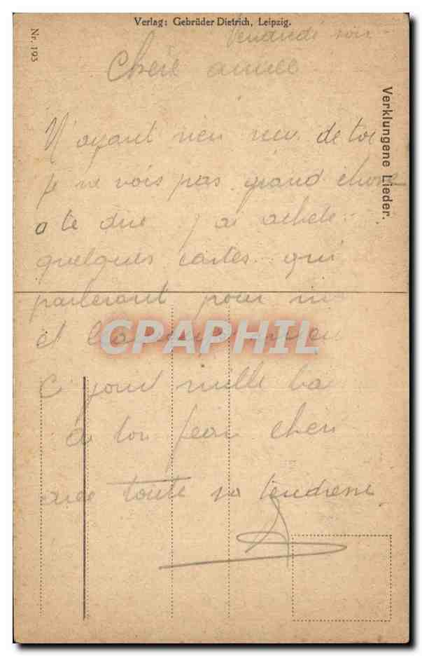Arts - Tableau - Verlag Leipzig Deutschland - Sweet kiss at Piano - Klavier - CPA  — Verso