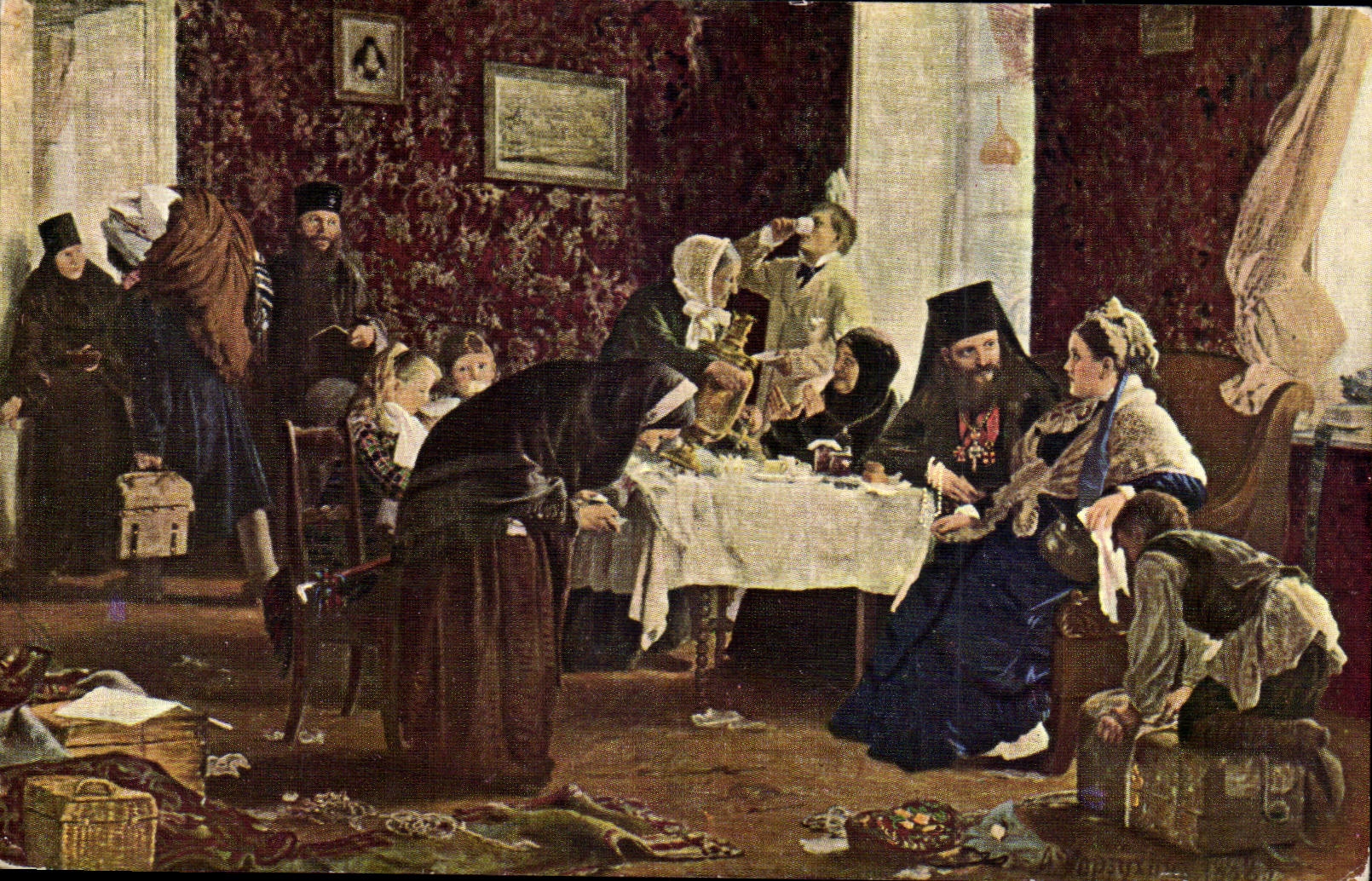 Scène monastique — Abbaye de Gornaya — éditeur A. I. Korzouchine, n° 322