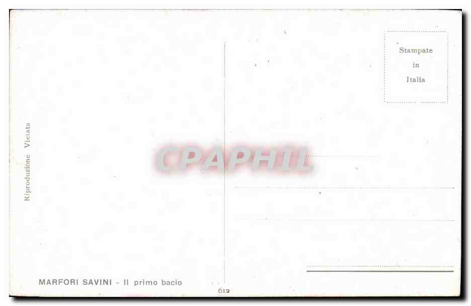 Arts - Tableau - Italia - Italie - Marfori Savini - il primo bacio - CPA  — Verso