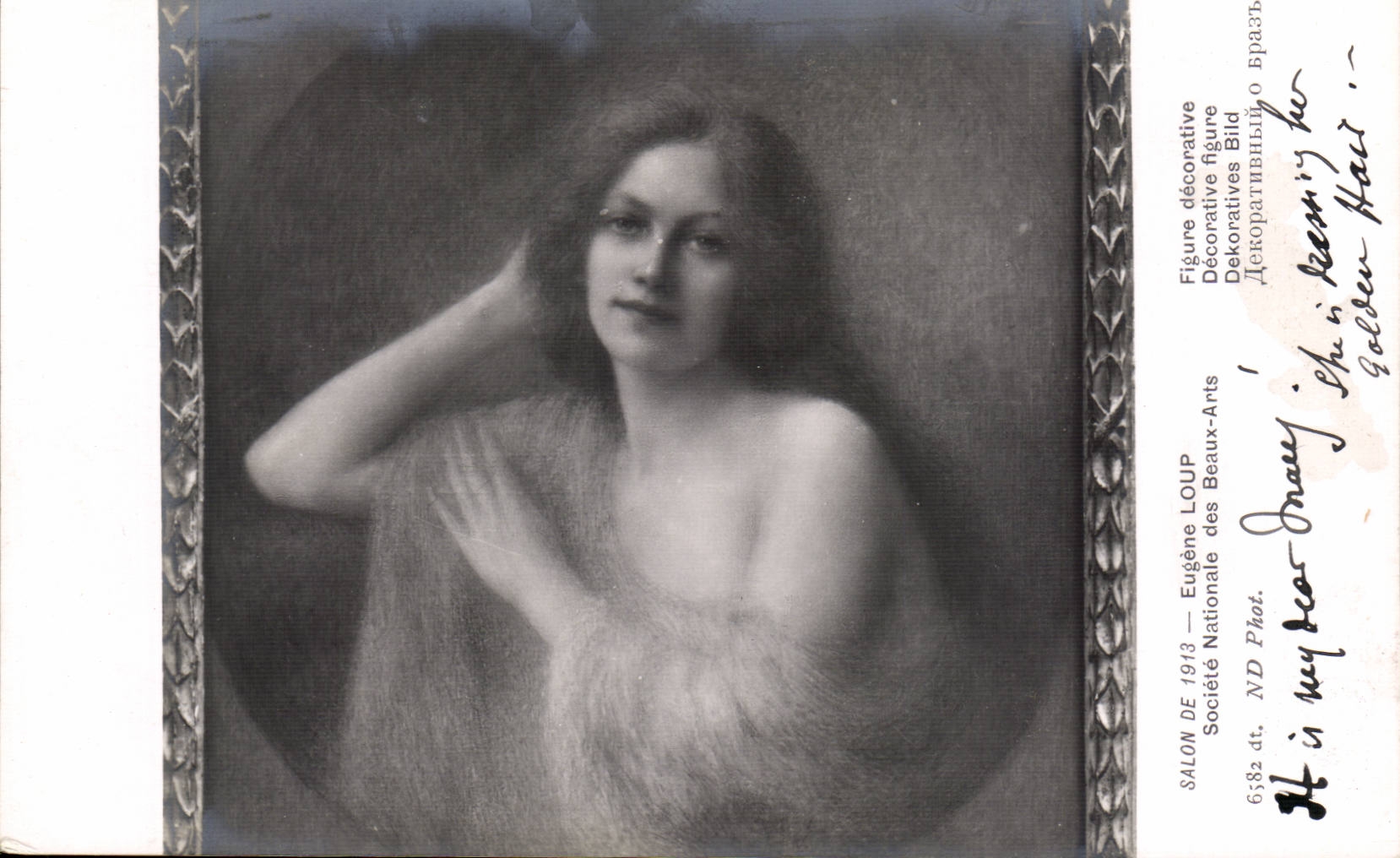 Arts - Tableau - Figure Decorative - Eugene Loup - Salon de 1913 - Femme - fantaisie CPA 