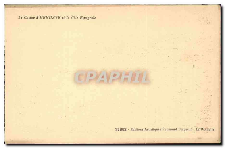 CPA Hendaye Le casino et la cote espagnole — Back