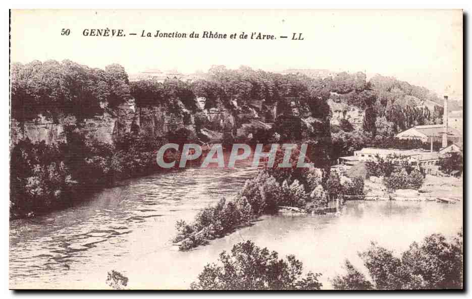 Suisse Geneve CPA La jonction du Rhone et de l'arve
