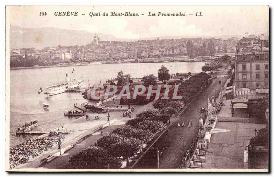 Suisse Geneve CPA Quai du Mont Blanc Les promenades