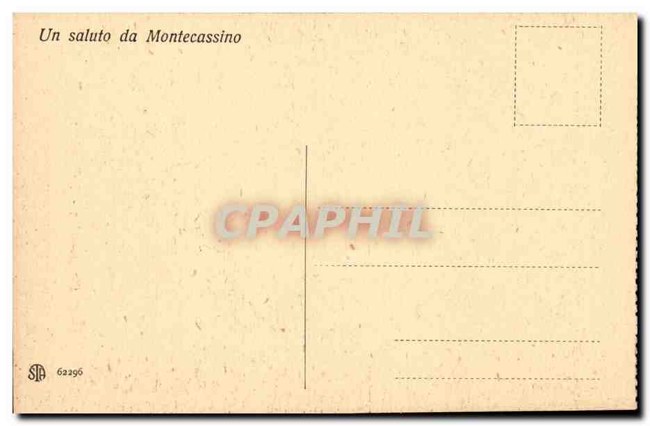 Italie Italia CPA Montecassino S Benedetto — Rückseite
