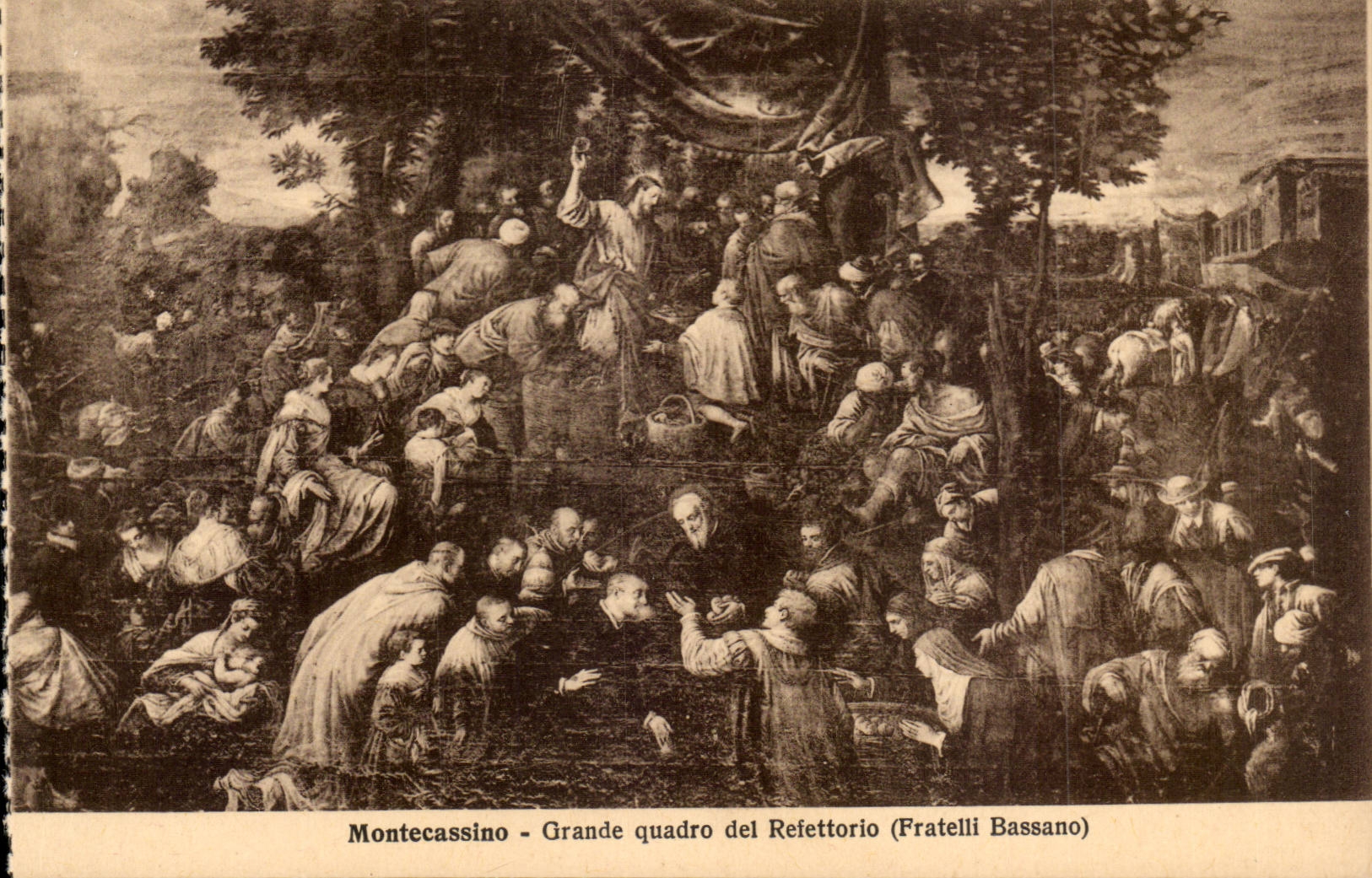 Italie Italia CPA Montecassino Grande quadro del Refettorio (Fratelli Bassano)