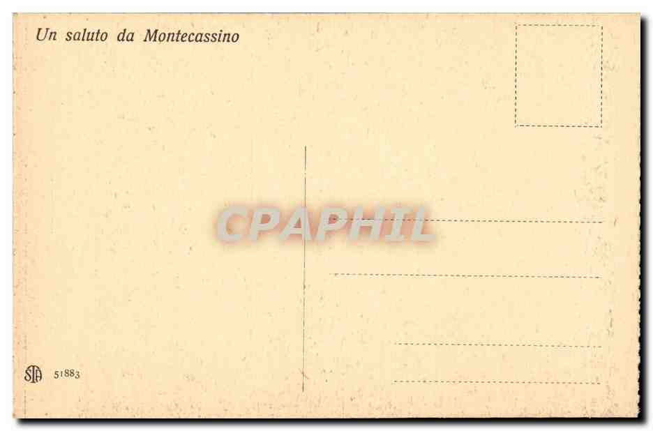 Italie Italia CPA Montecassino Annuniozione de Matteis  — Rückseite