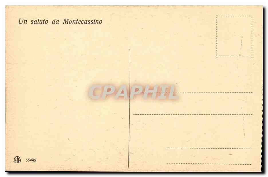 Italie Italia CPA Montecassino la Resurrezione di Lazzaro — Rückseite