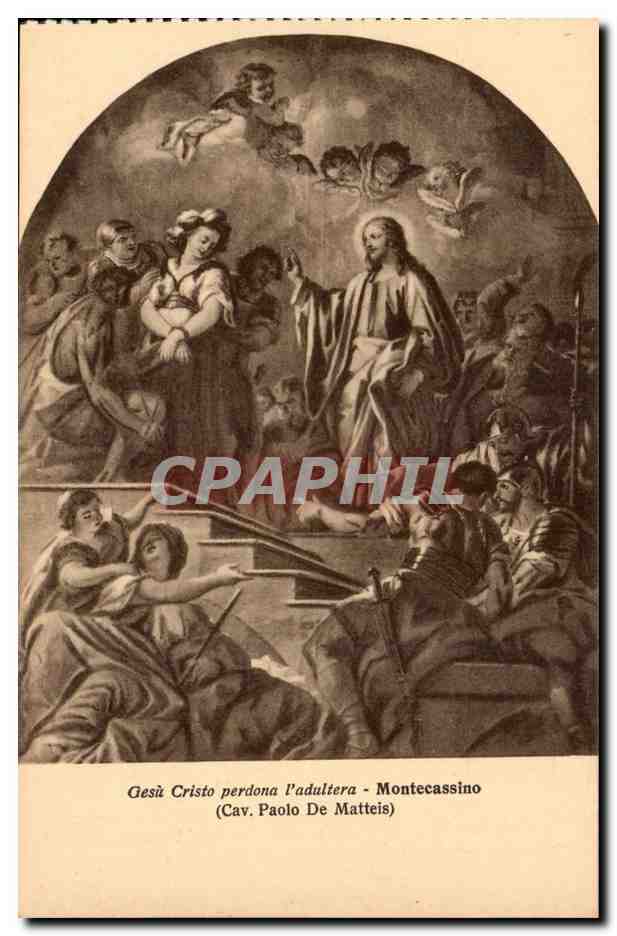Italie Italia CPA Montecassino Gesu Cristo perdona l'adultera