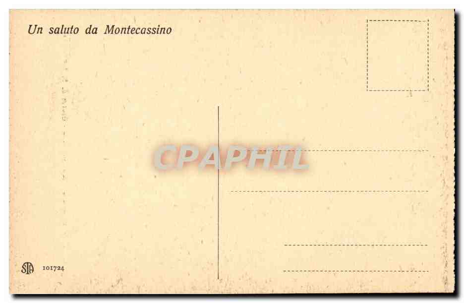 Italie Italia CPA Montecassino Gloria di S Benedetto — Rückseite