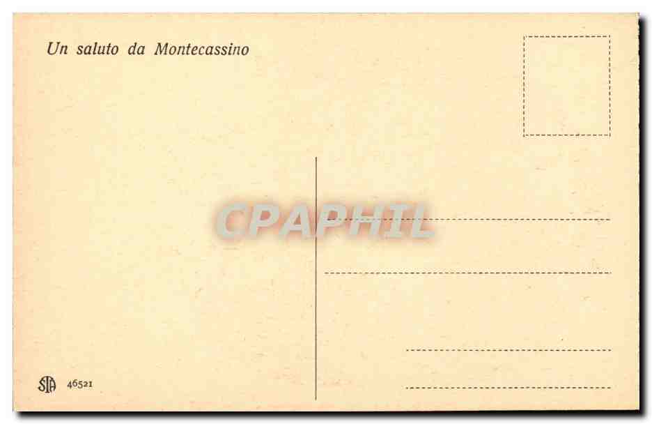 Italie Italia CPA Montecassino Quadro del Mazzaroppi  — Rückseite