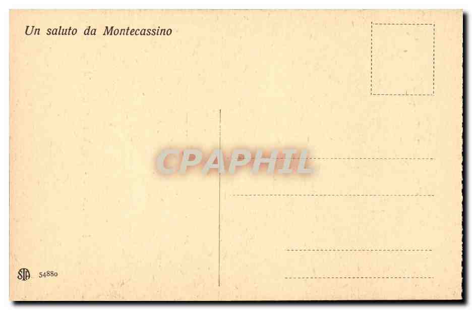 Italie Italia CPA Montecassino Crocifisso del sec XIII (Christ) — Rückseite
