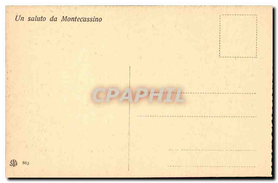 Italie Italia CPA Montecassino Morte di S Benedetto Affresco nella Cappella del CRocifisso (scuola Beur) — Rückseite