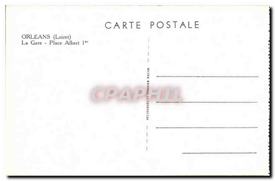 Orleans CPA La gare Place Albert 1er — Verso
