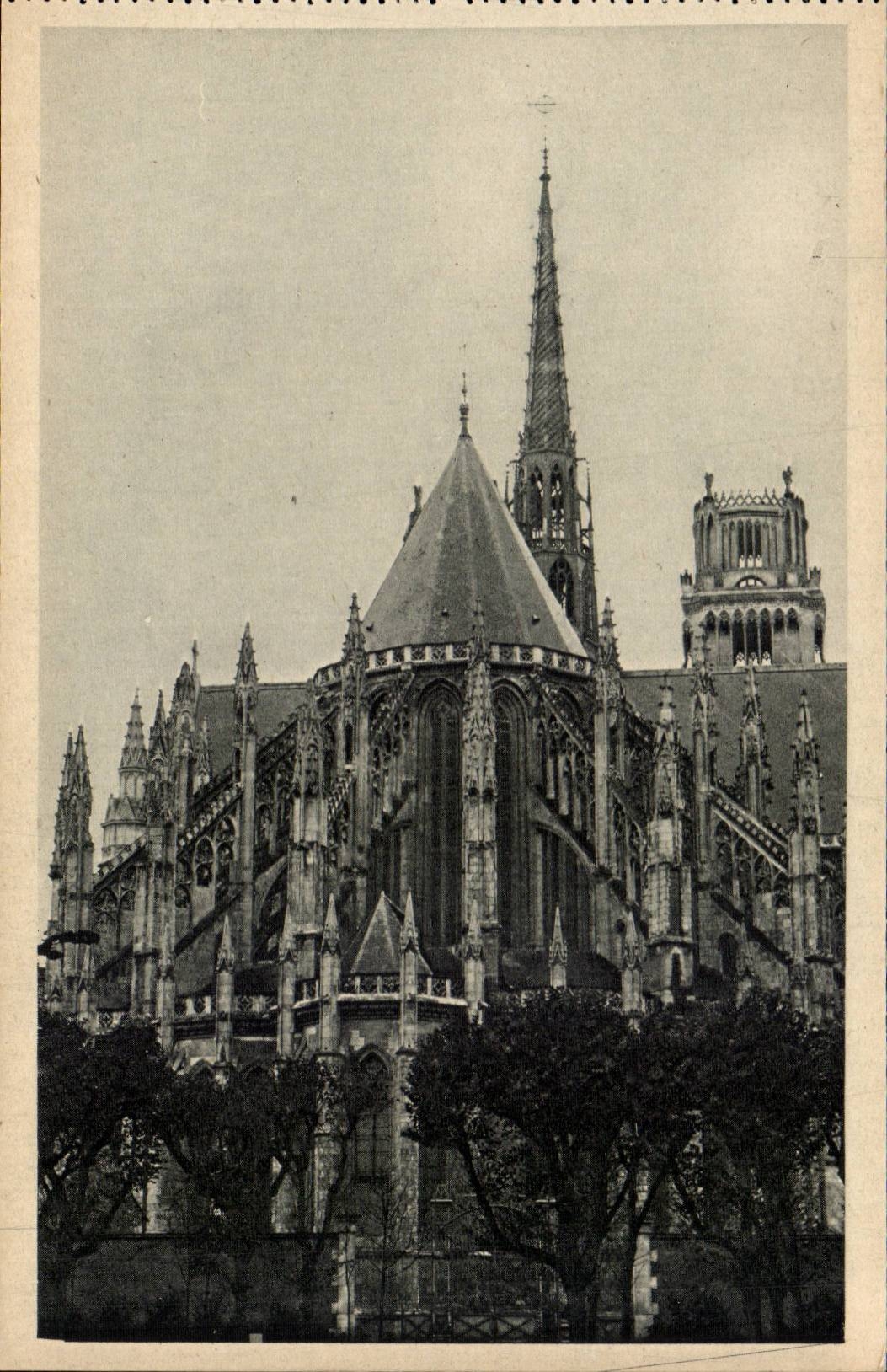Orleans CPA La cathedrale Ste CRoix L'abside vue du jardin de l'ancien eveche