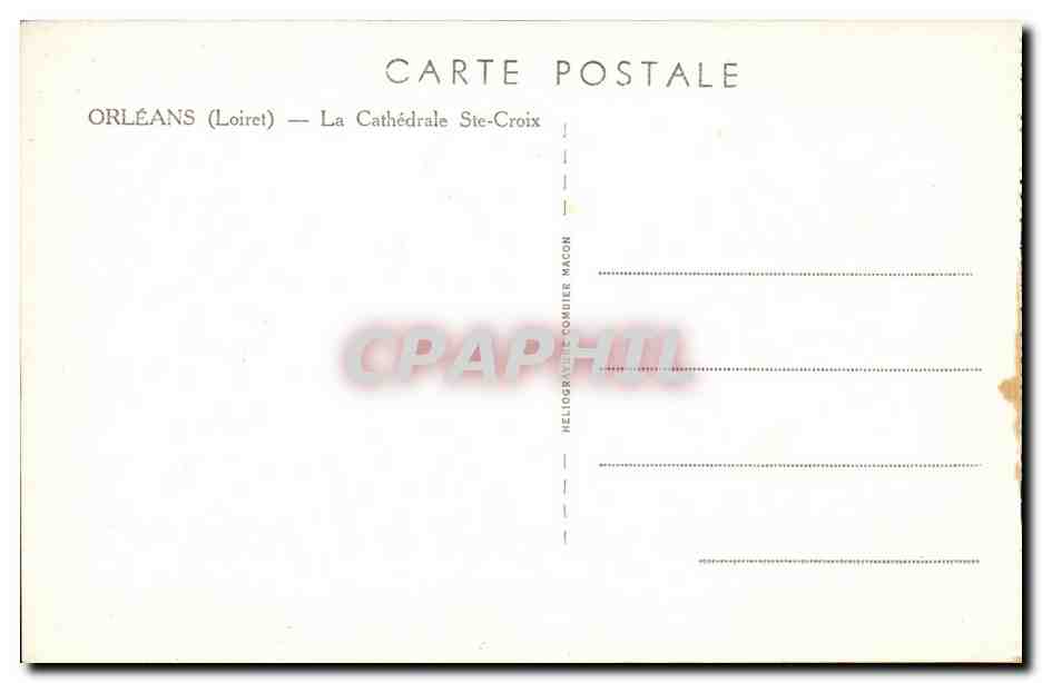 Orleans CPA la cathedrale Ste CRoix — Verso