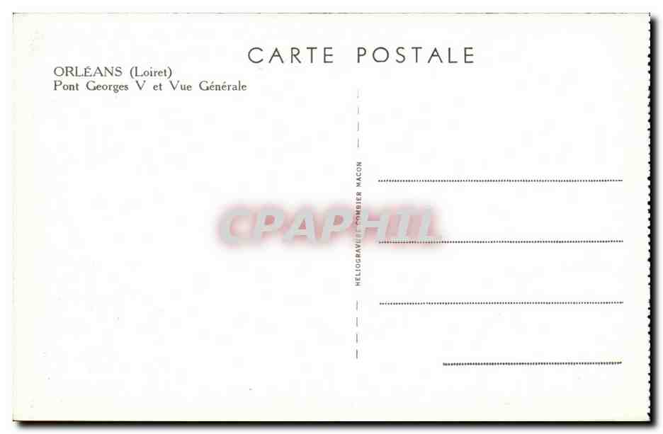 Orleans CPA Pont Georges V et vue generale — Rückseite