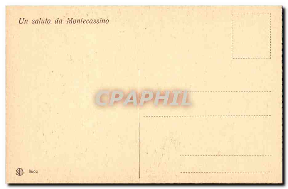 Italie Italia CPA Montecassino Un timpano della cupola — Rückseite