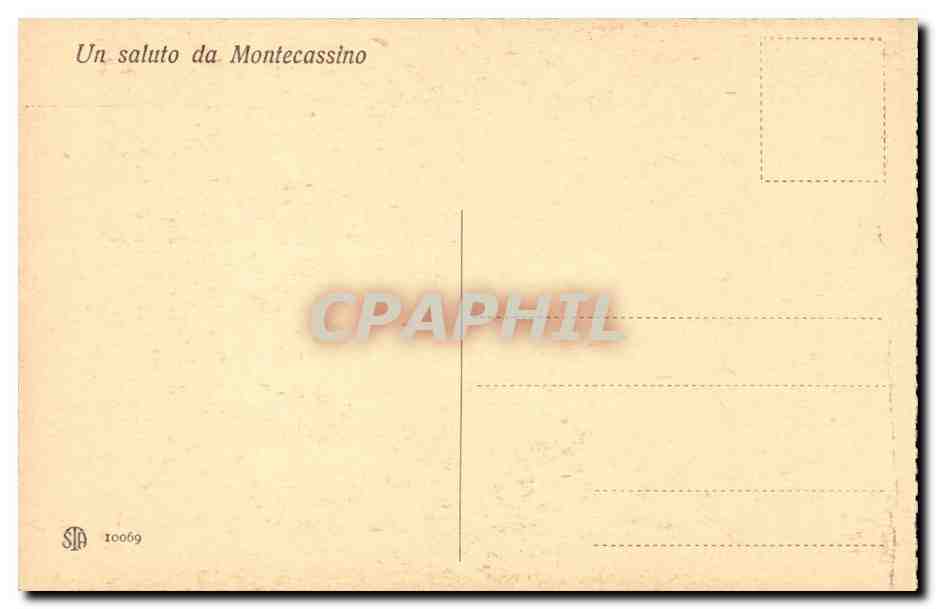 Italie Italia CPA Montecassino Tomba di S Benedetto e S Scolastica — Rückseite