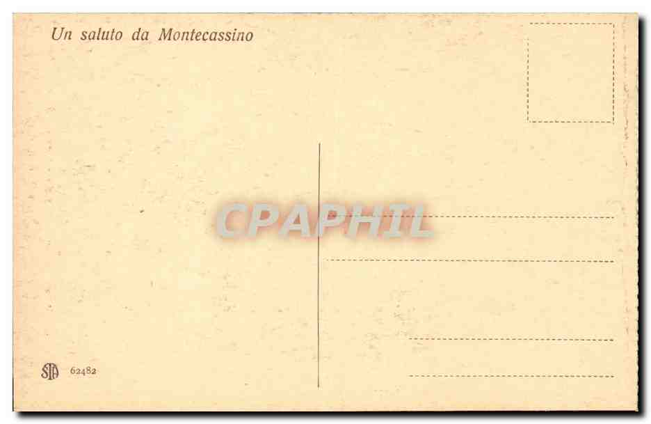 Italie Italia CPA Montecassino La basilica vista dal Coro — Rückseite