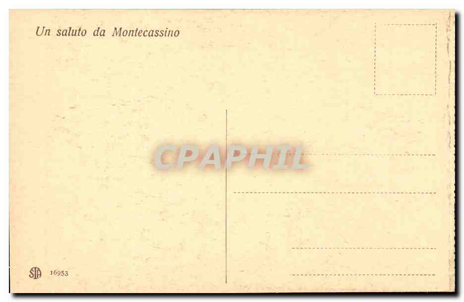 Italie Italia Badia di Montecassino CPA Tomba di S Benedetto e cattedrale veduta dall organo — Rückseite