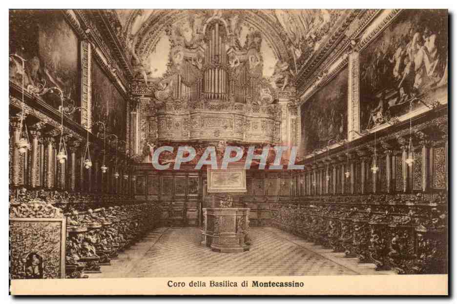 Italie Italia Badia di Montecassino CPA Coro della basilica di Montecassino