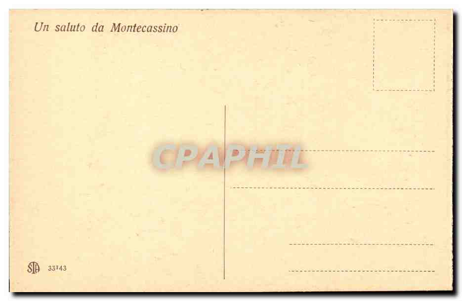 Italie Italia Badia di Montecassino CPA Finistra — Rückseite