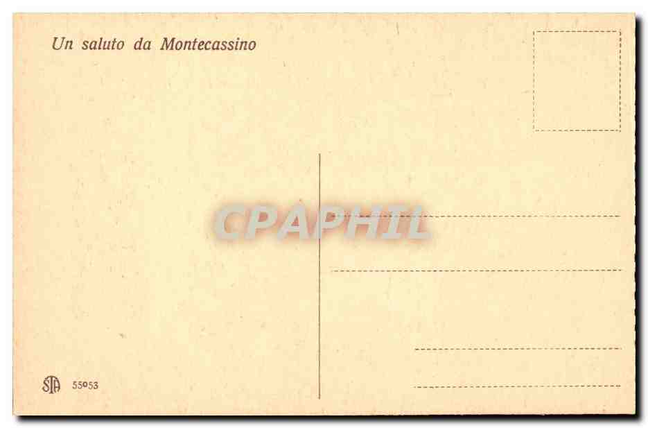 Italie Italia Badia di Montecassino CPA DAntes — Rückseite