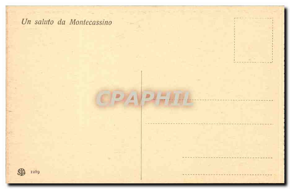 Italie Italia Badia di Montecassino CPA Grande Refettorio — Rückseite