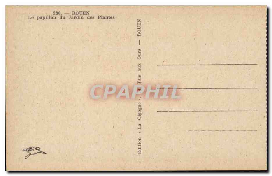 Rouen CPA Le papillon du jardin des plantes (butterfly) — Verso