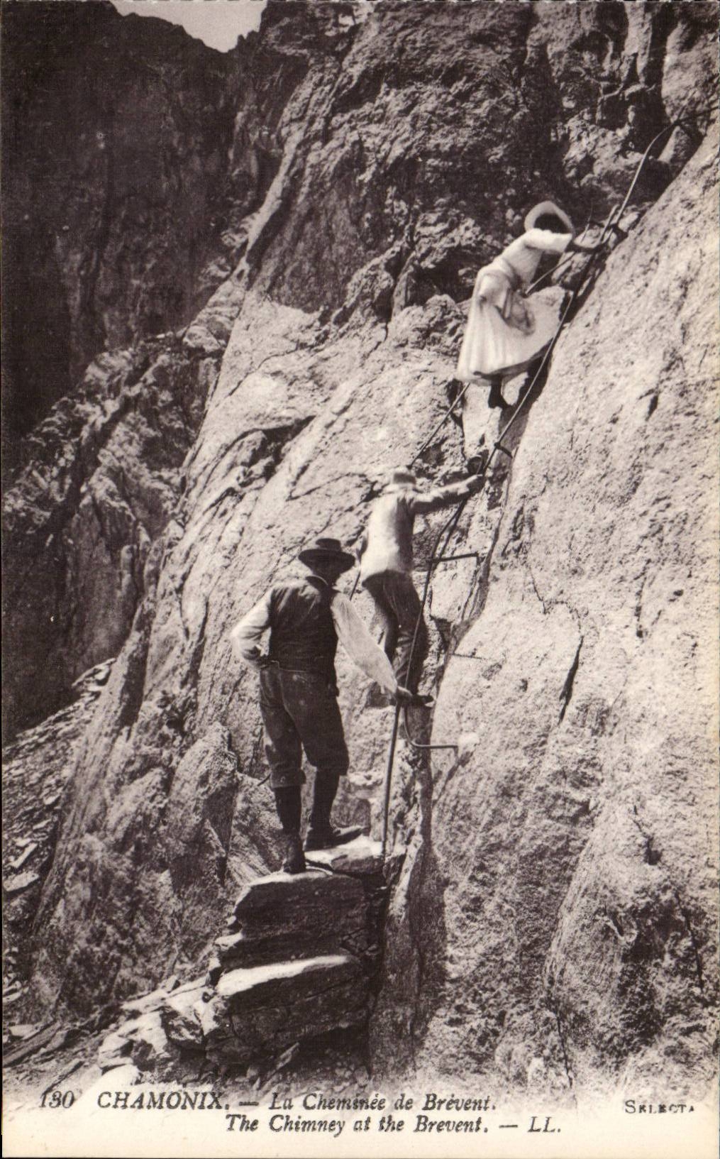 Chamonix CPA la cheminee de Brevent (climbing escalade)