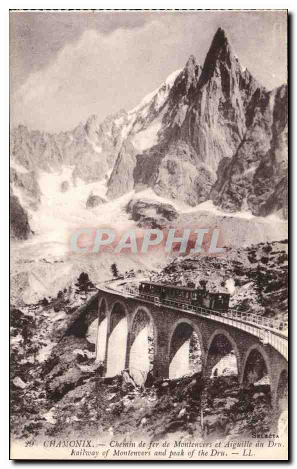 Chamonix CPA Chemin de fer de Montenvers et aiguille du Dru