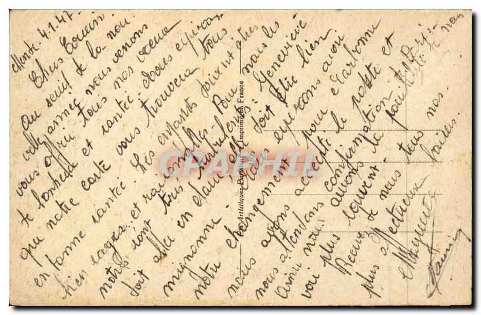 CPA Paysage avec bateaux (boat ship) — Verso