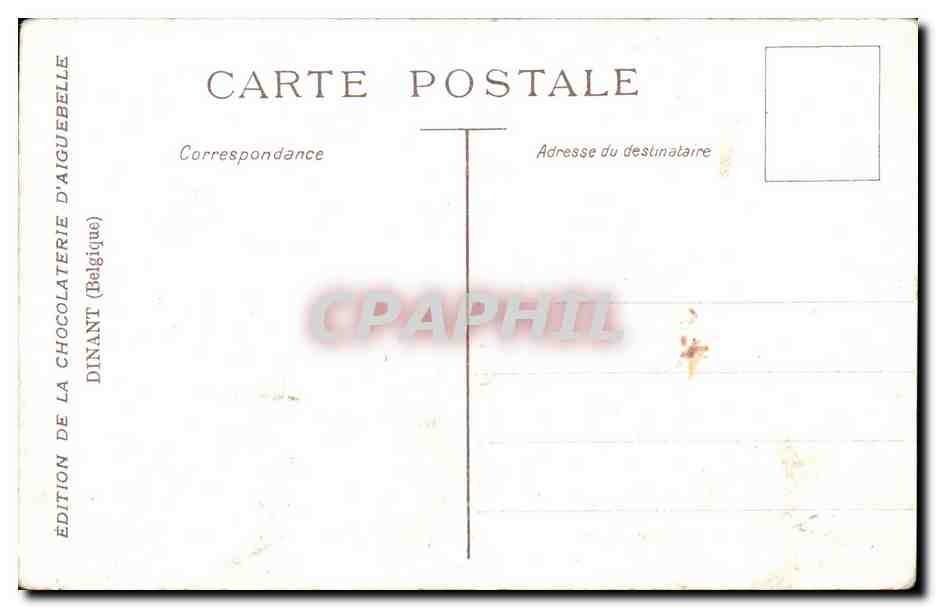 CPA Edition Chocolaterie d'Aiguebele Dinant (Belgique) — Verso