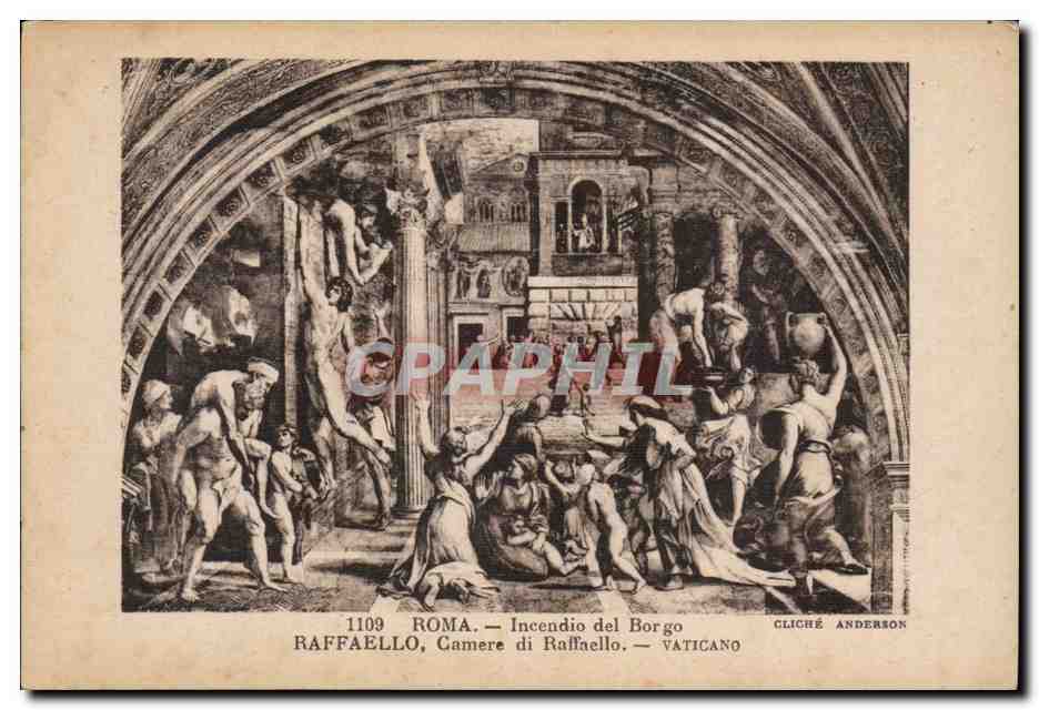 Italie Italie Roma CPA Incendio del Borgo Raffaello Camere di Raffaello Vaticano