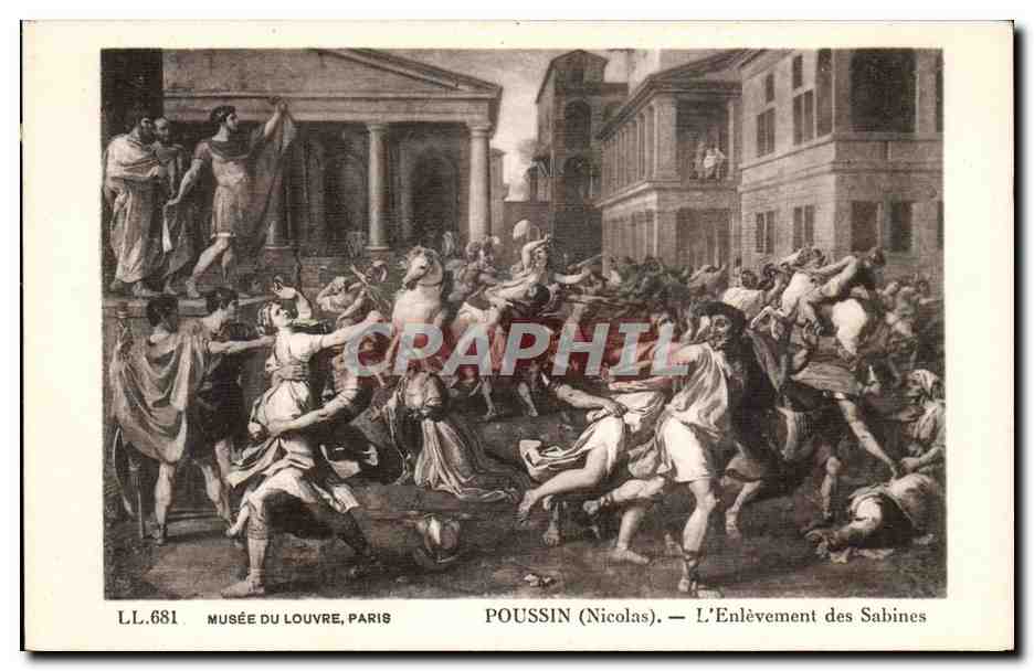 Musee du Louvre CPA Paris Poussin L'enlevement des Sabines
