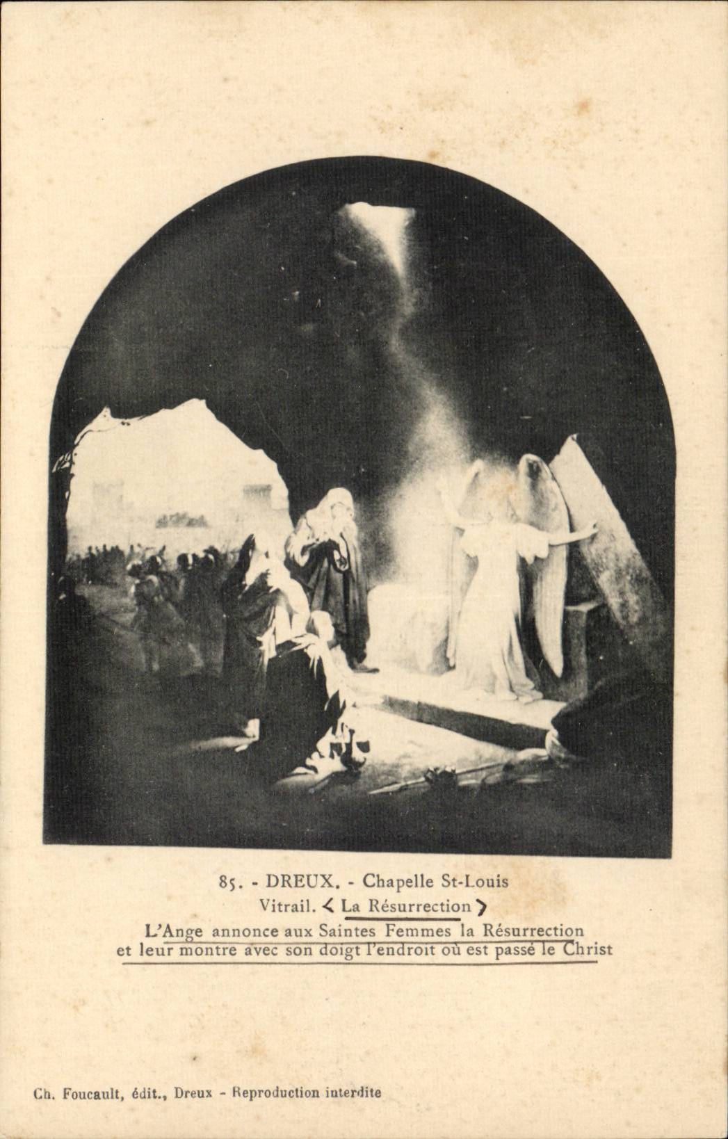 Dreux - Capilla San Luis — Vidriera La Resurrección — Ch. Foucault, editor, Dreux
