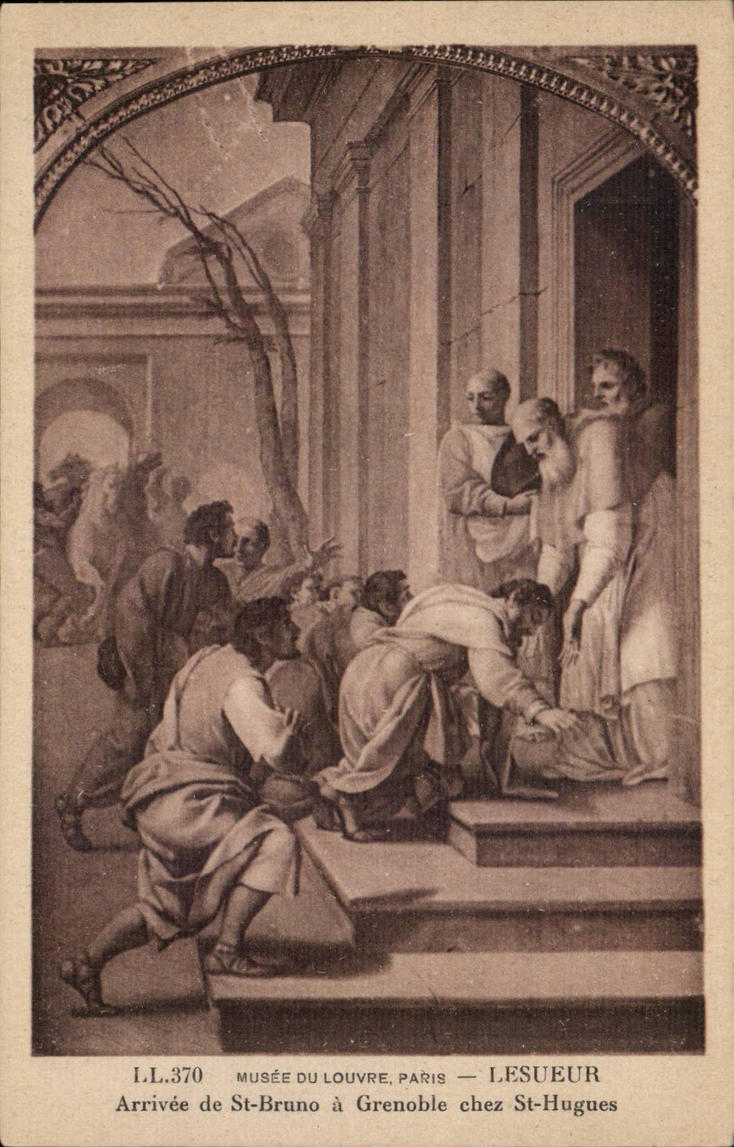 CPA Musee du Louvre paris Lesueur Arrivee de St Bruno a Grenoble chez St Hugues