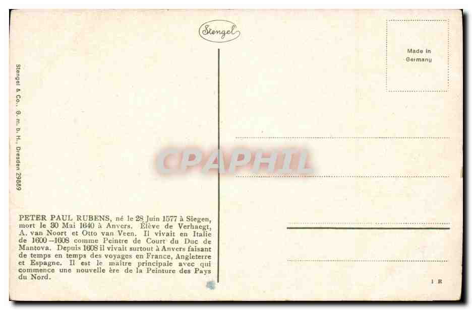 CPA Le Christ en croix par Rubens — Verso