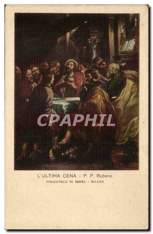 CPA L'ultima CEna par Rubens Pinacoteca di Brerra Milano