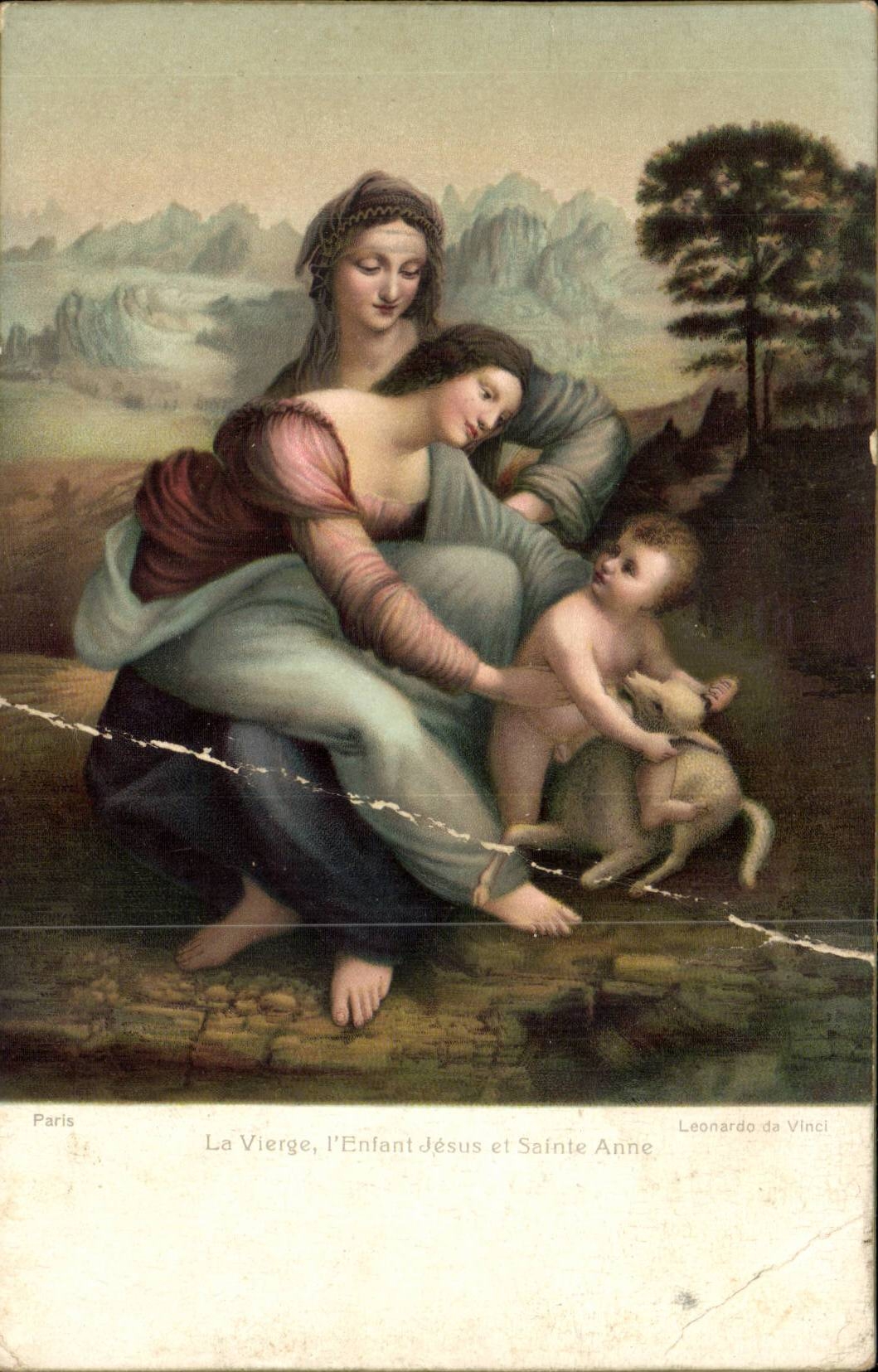 La Vierge, l'Enfant Jésus et Sainte Anne — reproduction de la peinture de Leonardo da Vinci — Paris